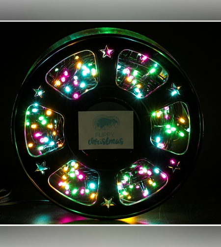 Instalatie Craciun liniara, fir negru, cu transformator, 50m, multicolor, 500 LED-uri, 8 jocuri de lumini, Flippy