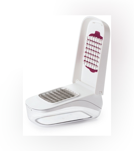 Feliator pentru Legume, Flippy, Ustensila Bucatarie, Presa Manuala pentru Carfoi Pai, Multifunctional, 20x12.5x10 cm, ABS, Alb