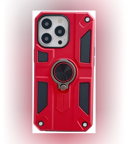 Husa protectie Flippy compatibila cu Apple iPhone 13 Pro Max Defender Model 5 cu suport prindere inel,Rosu