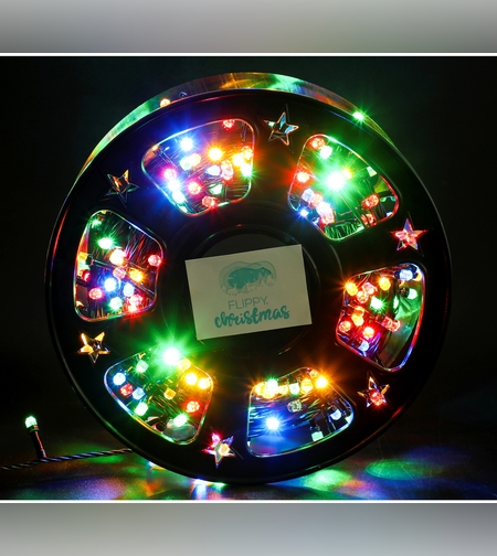 Instalatie Craciun liniara, fir negru, cu transformator, 50m, alb cald, 500 LED-uri V5, 8 jocuri de lumini, Flippy