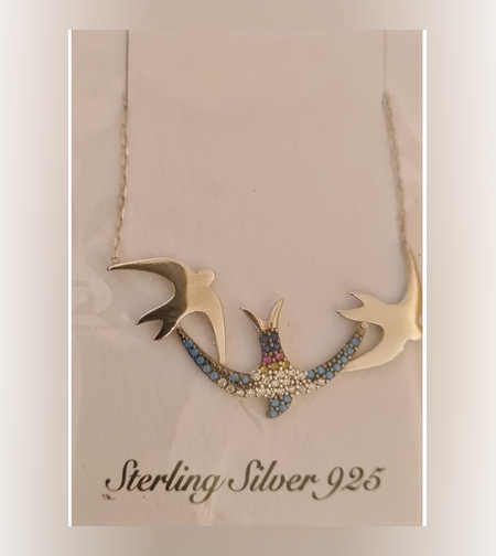 Colier Argint 925 Randunele cu Zirconiu