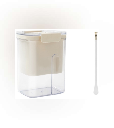 Kit Presa Pentru Branza, Flippy, Filtru de Iaurt, Strecuratoare de Iaurt Grecesc, Filtru de lapte, 18x9.7x13 cm, Lingura Alba 20x1.6 cm, Alb