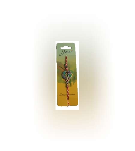 Bratara cu Snur Alb- Rosu si Pandantiv Aripi