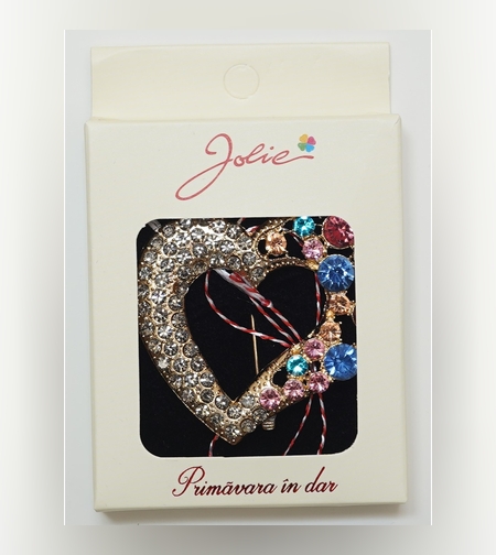 Martisor Brosa Medie, Multicolora, Dimensiune Brosa Aprox 5 cm, Material Metal, Model 9