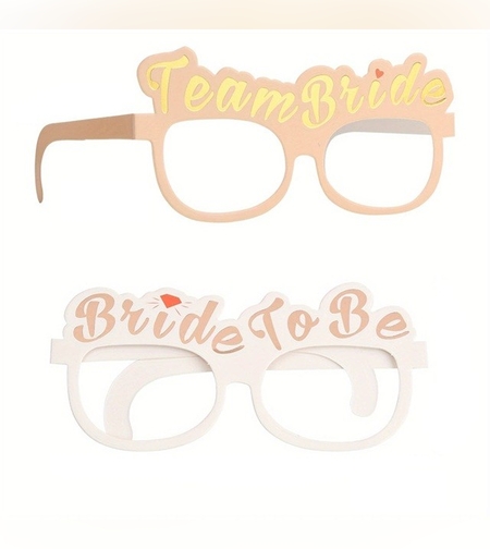 Set 10 Ochelari, Flippy, Tematica Petrecerea Burlacitelor, Model Team Bride si Bride to Be, 9 x Roz, 1 x Alb