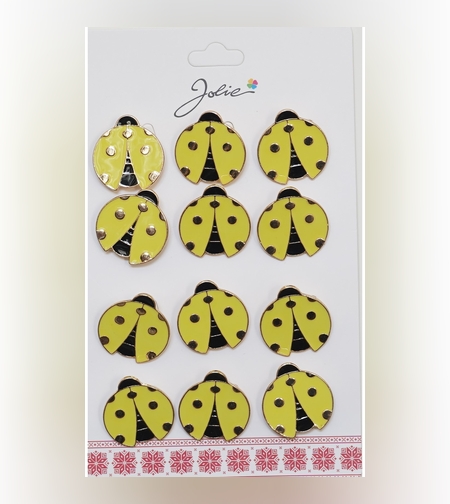 Set 12 Brose Martisor pentru Copii Buburuza cu Puncte Aurii