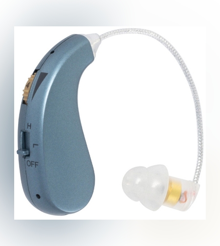 Aparat auditiv retroauricular BTE Reincarcabil, Flippy, Set 2 bucati Stinga Dreapta, Standard European, Aparat auditiv Cu incarcator, Aparat pentru Auz, 12 x 8.5 x 4 cm, 89 g, Albastru