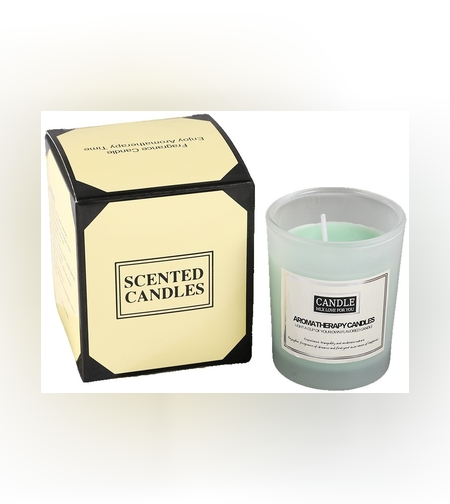 Lumanare Parfumata, Flippy, Model Borcan Translucid, 6.2 x 5.2 cm, Aroma de Cedru, Verde