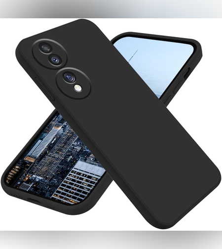 Husa de Protectie, Flippy, pentru Honor 70, Liquid Silicone, cu Microfibra pe Interior, Protectie Antisoc, Compatibil Incarcare Wireless, Negru