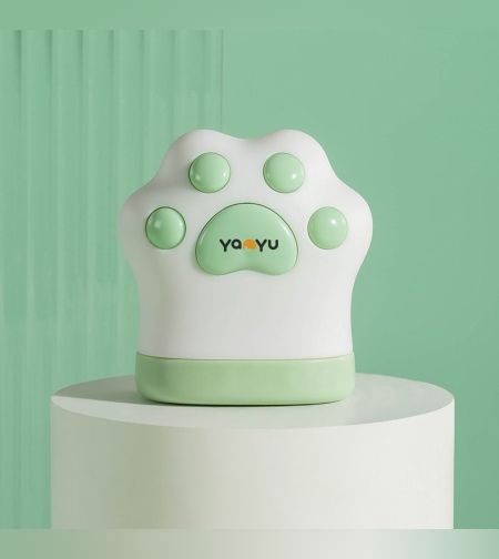 Ruleta Portabila, Flippy, Ruleta mini pentru Copii, Model Labuta de Pisica, cu Prindere, pentru Masurat Diametrul, 5.5 x 6.5 cm, Banda 1.5m, Verde