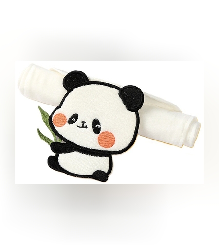 Prosop Absorbant, Flippy, din Bumbac, pentru Bebelusi, 19x28 cm, Model Panda, Alb