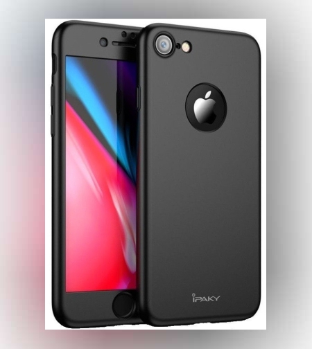 Husa Apple iPhone 8 Plus IPAKY Full Cover 360 Negru + Folie Cadou