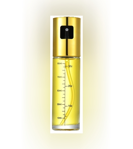 Pulverizator Ulei, Otet, Flippy, din Sticla, 100 ml, Reincarcabil, 18.3 x 4.3 cm, Masura 90 ml, Capac Lucios, Auriu