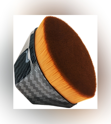 Pensula kabuki plata pentru fond de ten, Flippy, negru 6x3.8x4.2 cm, Cutie Protectie