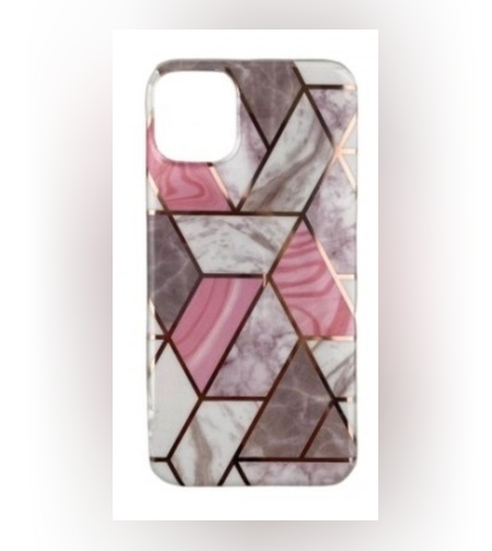 Husa protectie Flippy compatibila cu Huawei P30 Lite Soft IMD TPU Marble Geometric Alb