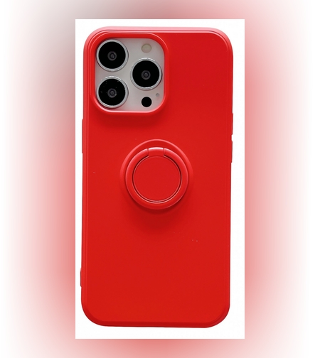 Husa protectie Flippy compatibila cu Samsung Galaxy A12 Liquid Silicone Ring cu suport rotativ Rosu