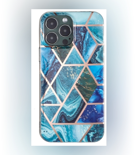 Husa protectie pentru Samsung S10 Soft IMD TPU Marble Geometric Albastru