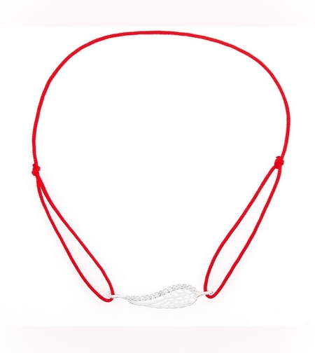 Bratara Snur Reglabil, Argint 925, Aripa cu Pietre, Jolie Silver, 0.9 g, 2.5 cm x 0.8 cm