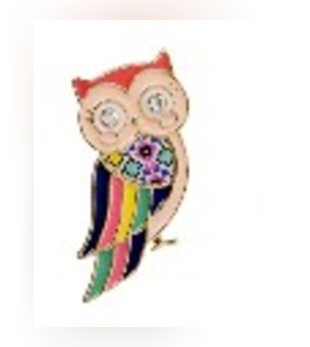 Martisor Brosa Mica in Cutie, Dimensiune Brosa 2.5-3 cm, Material Metal, Model Bufnita Colorata