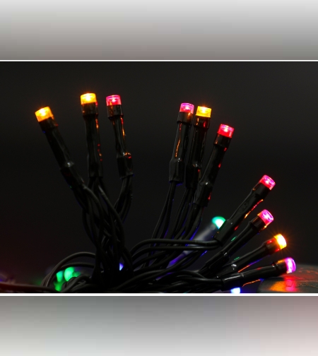 Instalatie de Craciun cu Baterii Tip Liniar, 2 jocuri de lumini, Fir Verde 3 m 30 LED -uri, Multicolor