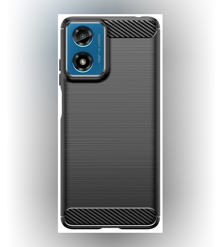 Husa de Protectie pentru Motorola Moto G04 5G / Moto G24 5G, Flippy, Protectie 360, din TPU cu element de Carbon, Anti Alunecare, 1.8 mm, Negru