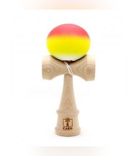 Kendama Karo Grip F3 Cusion Fade Lemn Fag Rosu Galben Alb