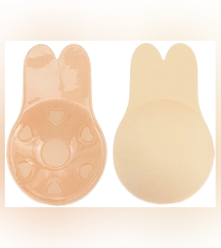 Sutien Invizibil cu Silicon Autoadeziv, Flippy, Efect de Push-Up, Fara Bretele, Reutilizabil, Liftup, Marime Universala, 10.5 cm, Bej