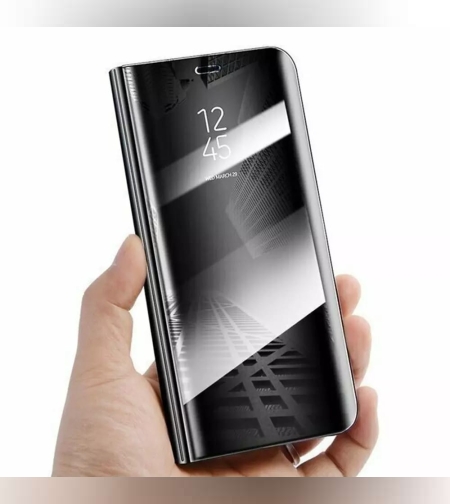 Husa Tip Carte, Flippy, Compatibila cu Huawei Mate 10 Lite, Flip Cover Oglinda, Negru