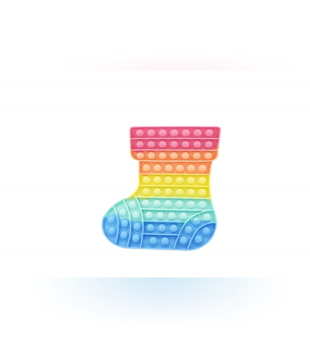 Jucarie antistres din silicon, Flippy, Pop It Now and Flip It, Ciorap Craciun, Multicolor