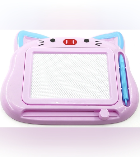 Tablita Magnetica de Scris si Desenat, Flippy, Model Pisica, cu Creion, Dimensiuni 23.2x18.5 cm, Suprafata Desen 14.6x10.4 cm, Dezvolta Imaginatia si Creativitatea, Incurajeaza Exersarea Scrisului, Mov