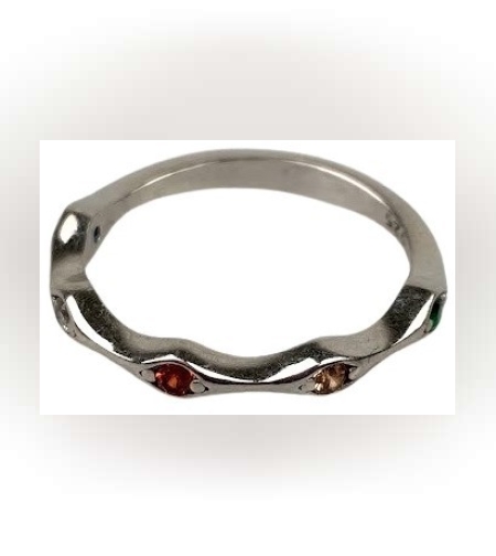 Inel Argint 925, Molecula cu Zirconii Colorate M53