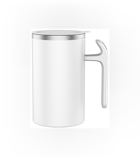 Cana portabila cu mixer incorporat, Flippy, pe baterii, 380 ml, alb