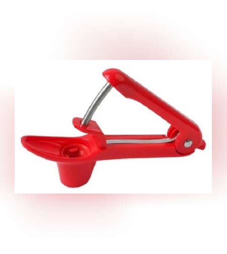 Dispozitiv de Scos Samburi, Flippy, Manual, cu 1 Gaura, pentru Cirese/Masline, 20.5 x 3.8 x 13 cm, din ABS+Otel Inoxidabil, cu Maner, Rosu