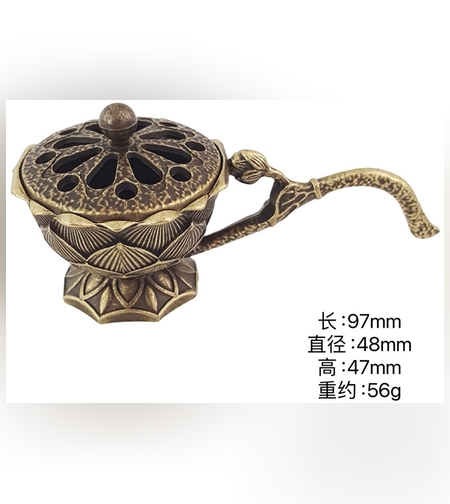 Suport de Tamaiat, Flippy, din Aliaj de Zinc, Model Lotus, Ignifug, 9.7 x 4.8 x 4.7 cm, Bronz