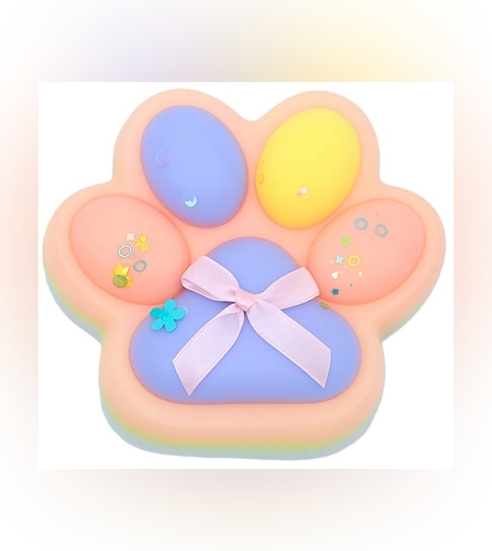 Jucarie Antistres Squishy, Flippy, cu Revenire Lenta, Squeeze Toys, Model Cat Paw, 12.5x10.5 cm, 220g, +3 Ani, din TPR, Model 3, Multicolor