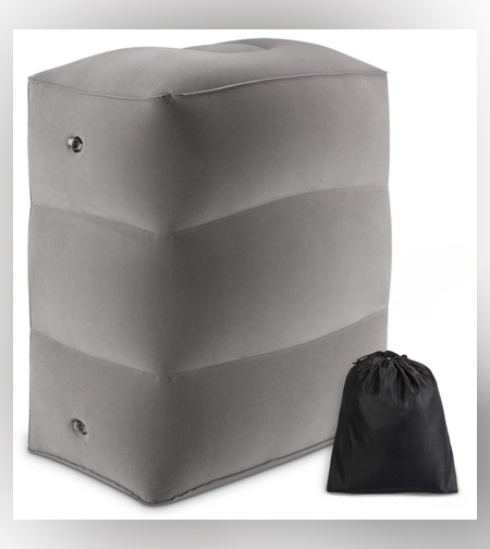 Perna Gonflabila Multifunctionala, Flippy, pentru Picioare, Cap, 3 Straturi, Inaltime Reglabila, 17.8 x 25.4 x 42.9 cm, Gri Inchis