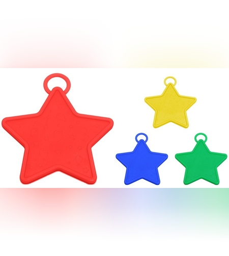 Set 4 Greutati pentru Baloanele cu Heliu, Flippy, 60 grame, 15 grame fiecare, Plastic, Forma Stelute, Multicolor