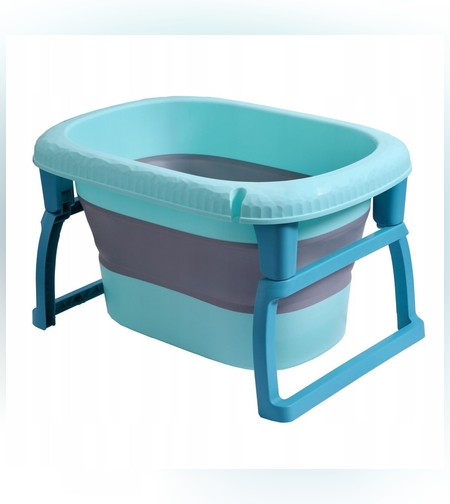 Cada Pliabila pentru Baie, Flippy, din PP+TPE, pentru Copii 0-6 Ani, cu Picioare, Suport de Sezut, Scurgere Etans, 48.5x25x72 cm, Albastru