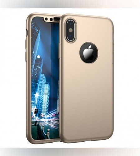 Husa Apple iPhone 6/6S Full Cover 360 Auriu + Folie de protectie