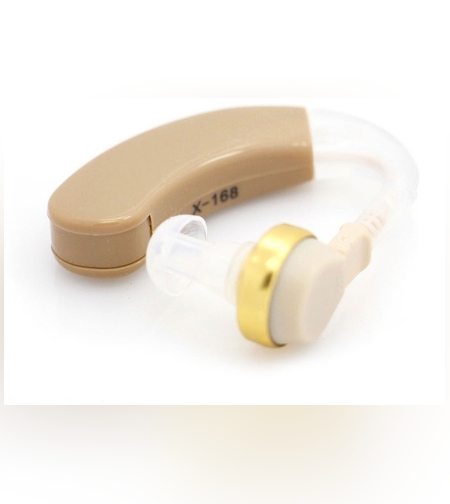 Aparat Auditiv, Flippy, X-168, Aparat pentru Auz Perfect, fixare usoara, Amplificator de sunet in ear, Baterie inclusa pentru Canalul Auditiv, Bej