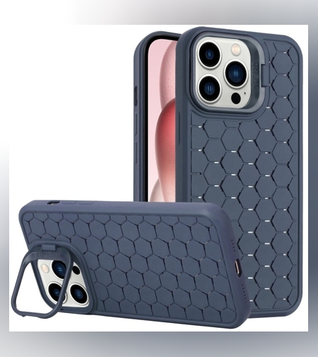 Husa de Protectie TPU, Flippy, pentru Apple iPhone 15 Pro, 3D Cube, cu Inel, Protectie Camera, Antisoc, Antizgariere, Antialunecare, Acoperire Completa, Albastru