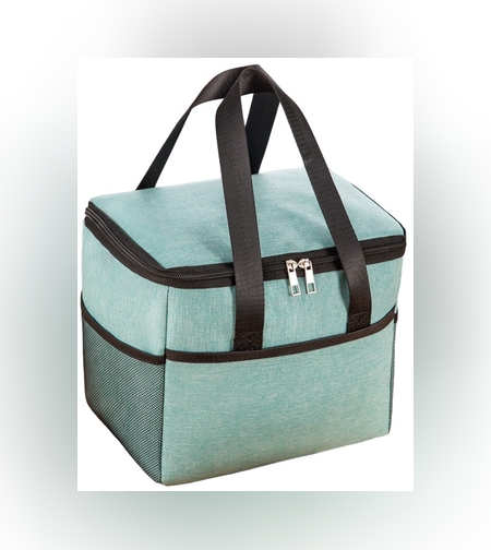 Geanta Termica Flippy pentru Pranz, Compartimente Telefon si Tacamuri, Multifunctionala, Impermeabila, 24x18x21 cm, Verde