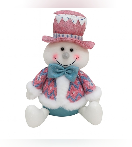 Figurina de Craciun Om de Zapada cu Palarie, Flippy, Figurina Decorativa Om de Zapada pentru Sarbatorile de Iarna, 26 x 20 x 12 cm, Multicolor