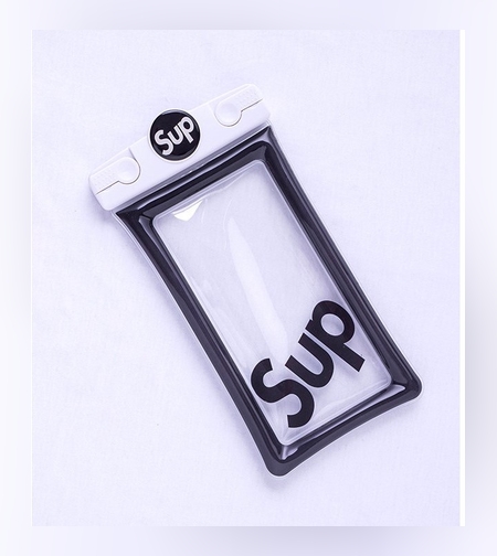 Husa subacvatica Mascot Waterproof Flippy, Snowproof, Universala, cu Snur, pentru telefon sau documente, Sup, Alb-Negru