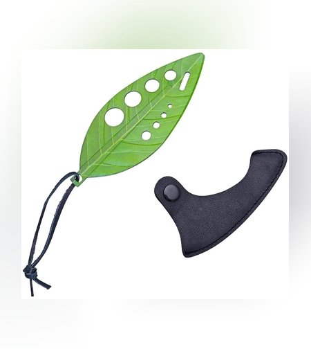 Tocator manual pentru ierburi Flippy, instrument de curatat frunze, tocator, margini ascutie, 9 gauri de diferite dimensiuni, multifunctional, material otel inoxidabil, rezistent la rugina, 14 x 5.5 cm, verde