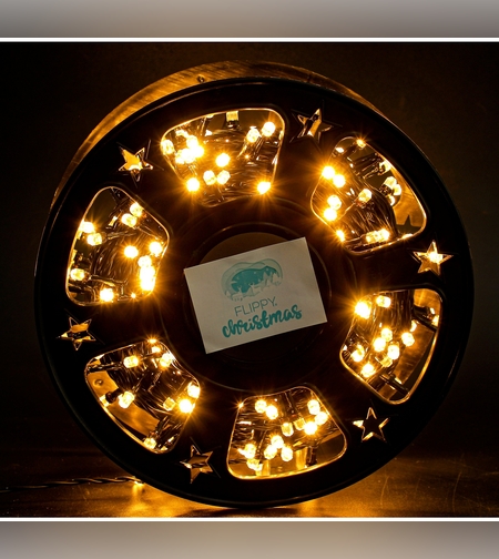 Instalatie Craciun liniara cu transformator, 50m, alb cald, 500 LED-uri, fir negru, 8 jocuri de lumini, Flippy