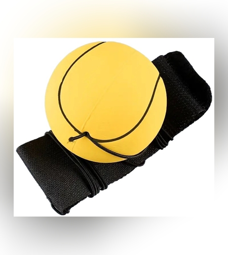 Minge Saltareata Hiperelastica, Flippy, Model Minge de Tenis cu Fixare de Mana, Space Moon Ball foarte Elastica, Antistress pentru Copii, Diametru 66 mm, Galben