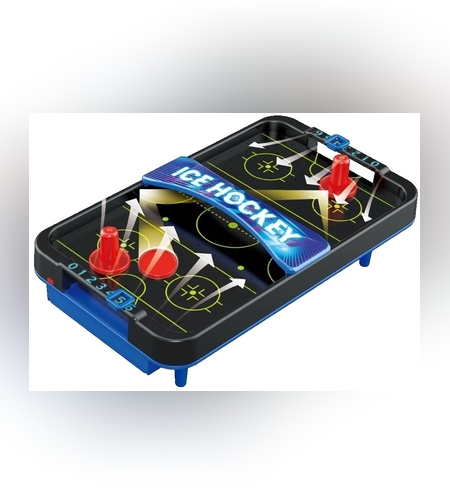 Masa Ice Hockey, Flippy, cu Tabela de Scor, 2 Pucuri, din ABS, pentru Adulti/Copii +5 Ani, 28 x 8 x 16 cm, Negru