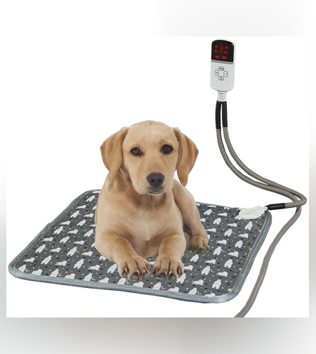 Patura electrica pentru animale de companie cu tub anti-muscatura, perna pentru caini, 45 x 45 cm, 28 W,  9 trepte de reglaj perna pentru pisici, anti-alunecare, gri-When upgrading the full steel pipe to European regulations; Width: 45X45cm