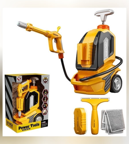 Jucarie Aparat de Spalat cu Presiune, Flippy, Spalator Auto, Interactiv, Material Plastic, Accesorii Incluse, 38x26x17.5 cm, Portocaliu